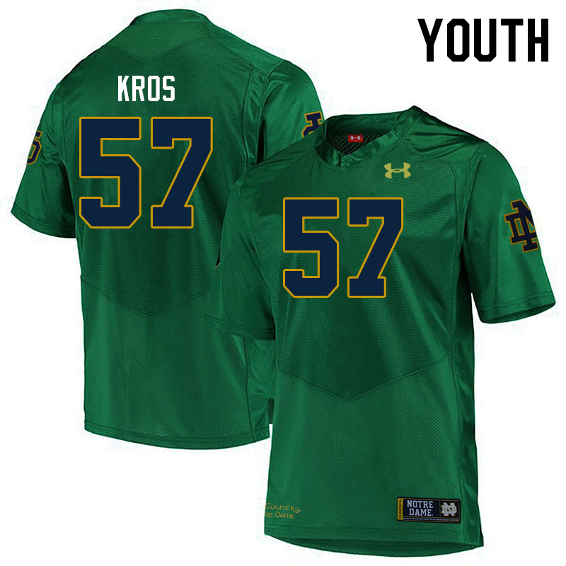 Youth #57 Andrew Kros Notre Dame Fighting Irish College Football Jerseys Stitched Sale-Green